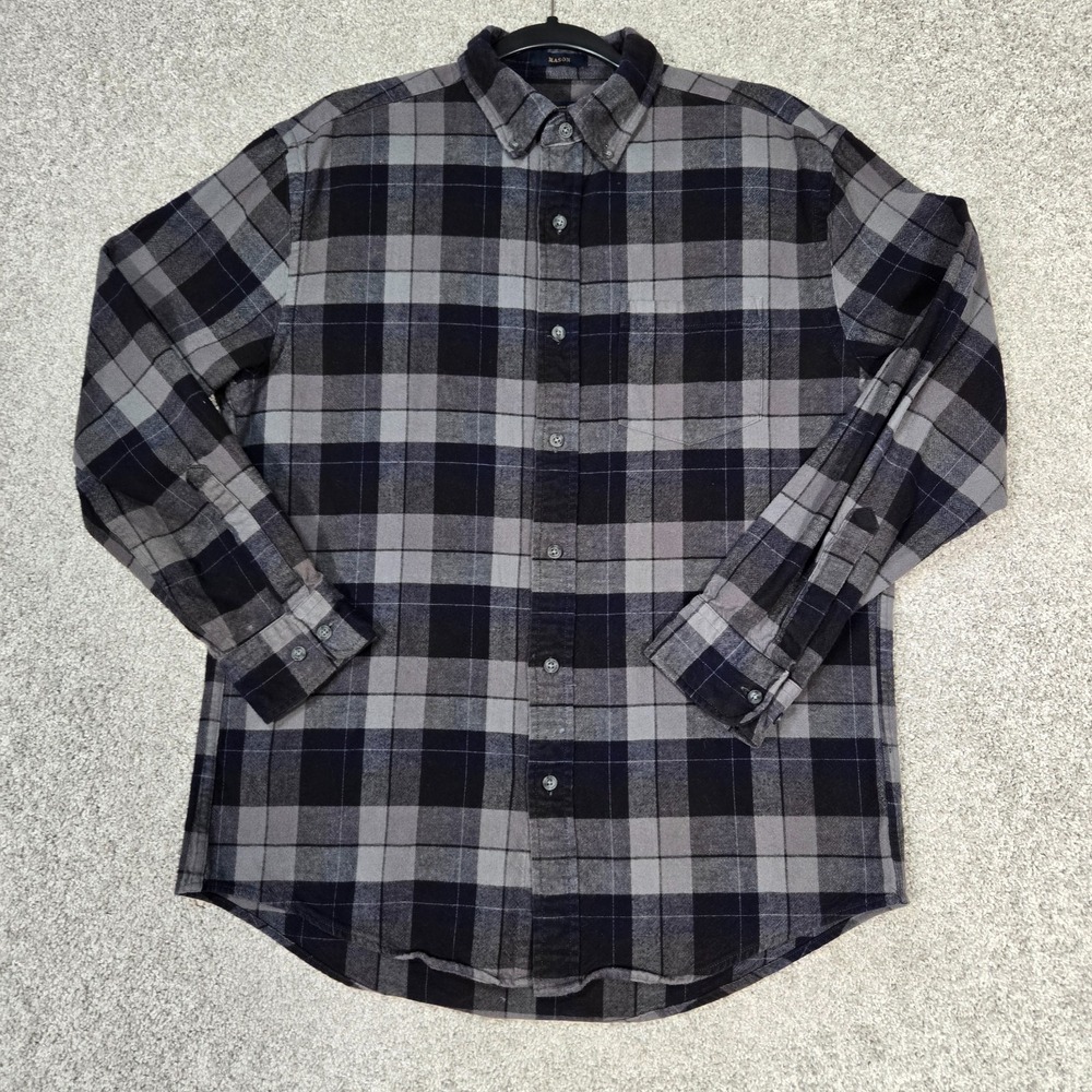 Pendleton Mason Black Gray plaid flannel shirt mens Medium